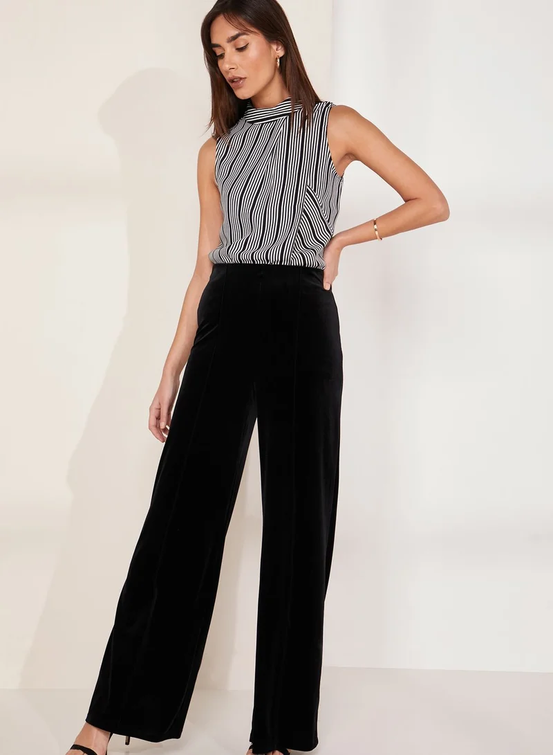 Karen Millen Striped High Neck Sleeveless Top