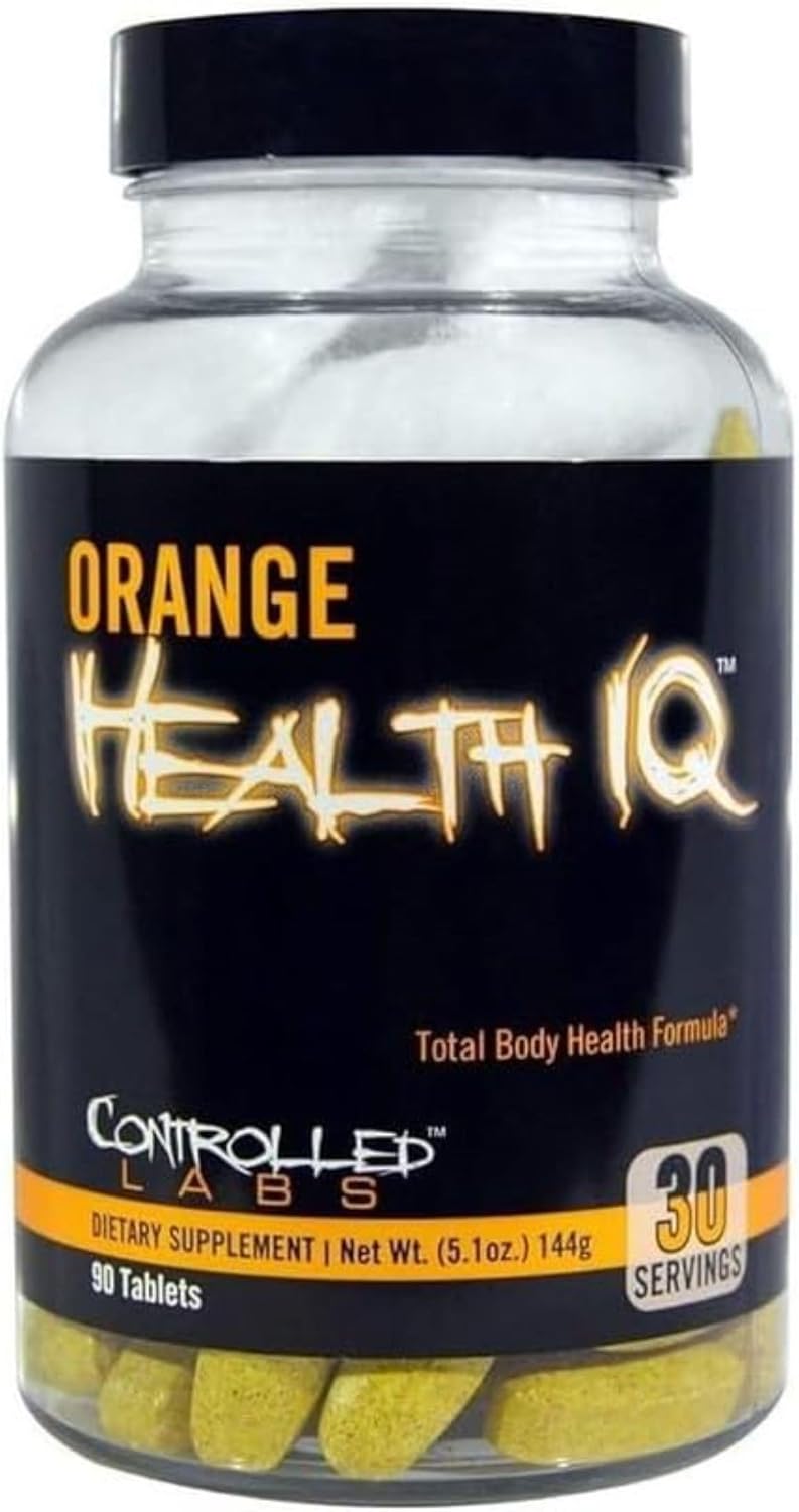 CONTROLLED LABS Orange Health IQ Daily Supplement for Men and Women 90 Tablets Enhanced Stamina Energy Cardio Function in Your Workout and Sports - Image 1