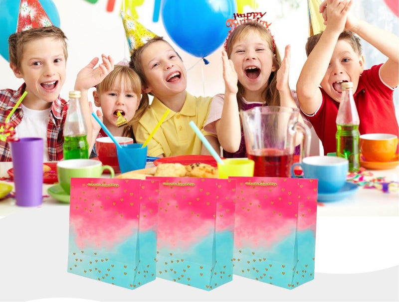 RanGit Bhumi Premium Gift Paper Bags for Return Gifts, 5pcs Small Carry Bags for Gifting, Paper Bags, Party favor Goodie Bags, Gifting Covers - Ombre Hearts, Multicolor (5) - Image 4