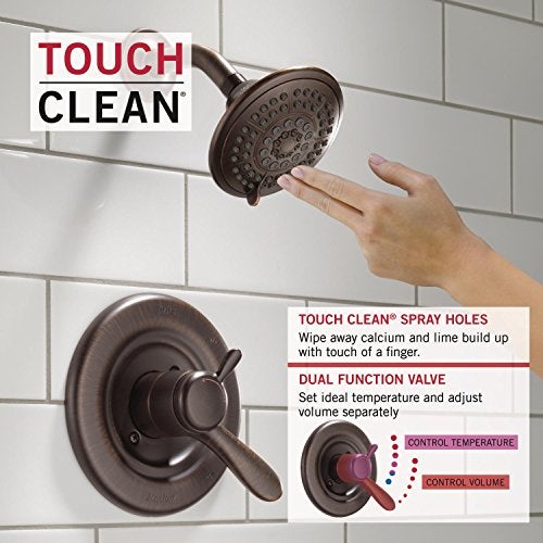 Delta Faucet Lahara 17 Series Dual-Function Tub and Shower Trim Kit with 5-Spray Touch-Clean Shower Head, Venetian Bronze T17438-RB (Valve Not Included) - Image 4