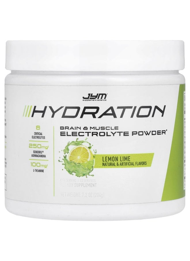 JYM Supplement Science JYM Supplement Science, Hydration, Electrolyte Powder, Lemon Lime, 7.2 oz (204 g)  - Image 1