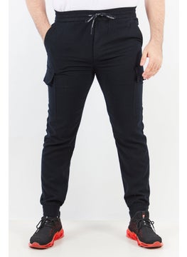 Jack Jones Men Sportswear Fit Solid Drawstring Cargo Jogger, Black  - Image 1