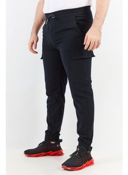 Jack Jones Men Sportswear Fit Solid Drawstring Cargo Jogger, Black  - Image 3