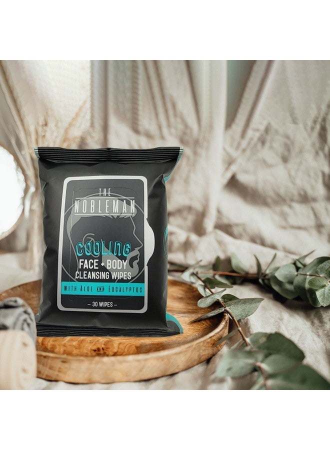 Global Beauty Care The Nobleman Men's Cooling Face + Body Cleansing Wipes, Eucalyptus - 30 Count - Image 3
