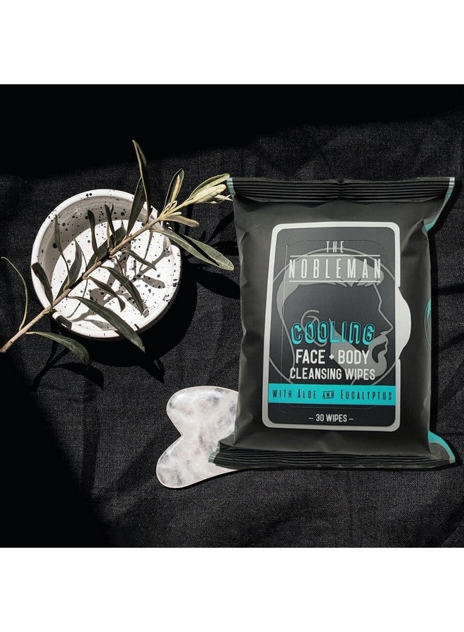 Global Beauty Care The Nobleman Men's Cooling Face + Body Cleansing Wipes, Eucalyptus - 30 Count - Image 2