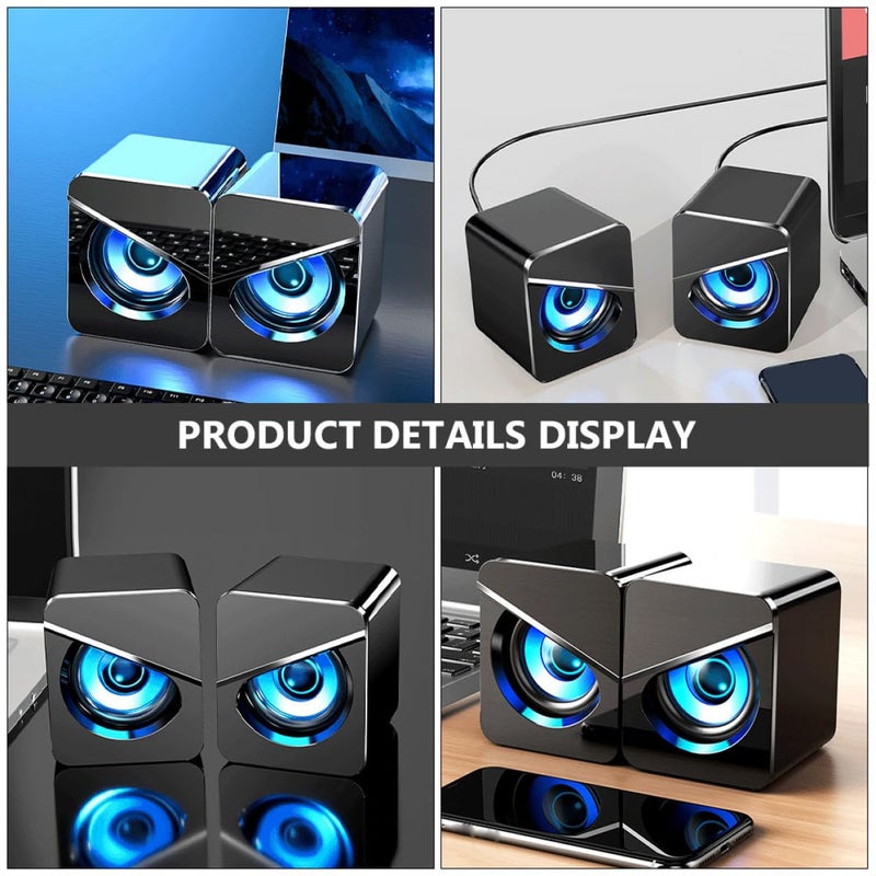 USB Powered Desktop Speakers with Bass Loudspeaker for PC Laptop Home Office Gaming - Image 4