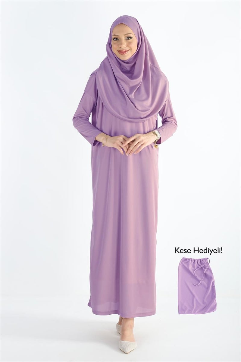 Plistre 2133_One Piece Non-Slip Headscarf Prayer Hijab Dress 