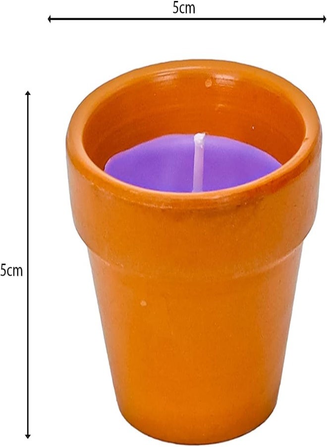AKDC Mini Scented Candles With Mud Pot 5X5 Cm, Wax Handmade 3D Round Real Candle In Clay Pots For Decorative Birthdays Wedding Party Hotel Restaurant Spa Club Home Décor In Assorted Colors (Pack Of 8) - Image 2