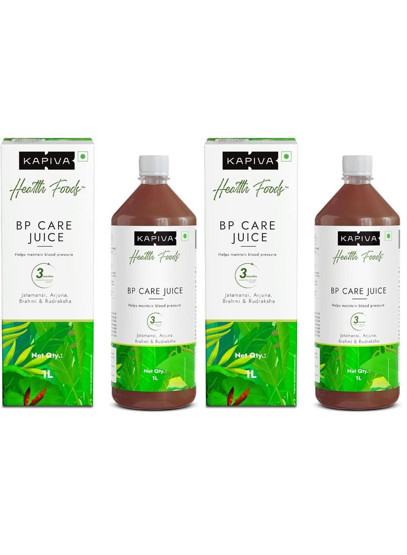 Kapiva BP Care Juice - 100% Ayurvedic Juice to Support Healthy Blood Pressure Levels| Arjuna, Jatamansi & 8 Other Herbs 1 Litre (Pack of 2) - Image 1
