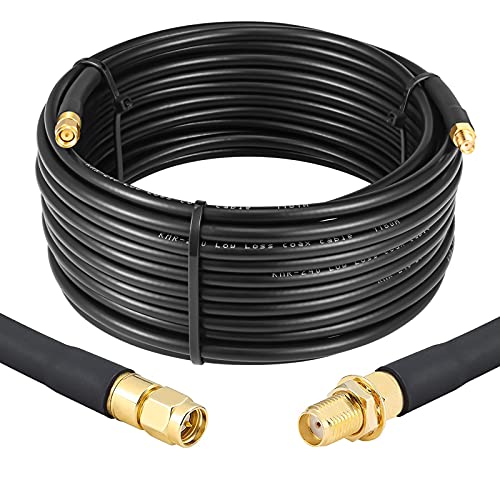 XRDS -RF 35ft SMA Male to SMA Female Coax Cable, 50 Ohm Low Loss KMR240 SMA Connectors Pure Copper Coaxial Cable for SDR Equipment Antenna, Ham Radio, 3G 4G LTE Antenna, ADS-B, GPS, LAN - Image 1