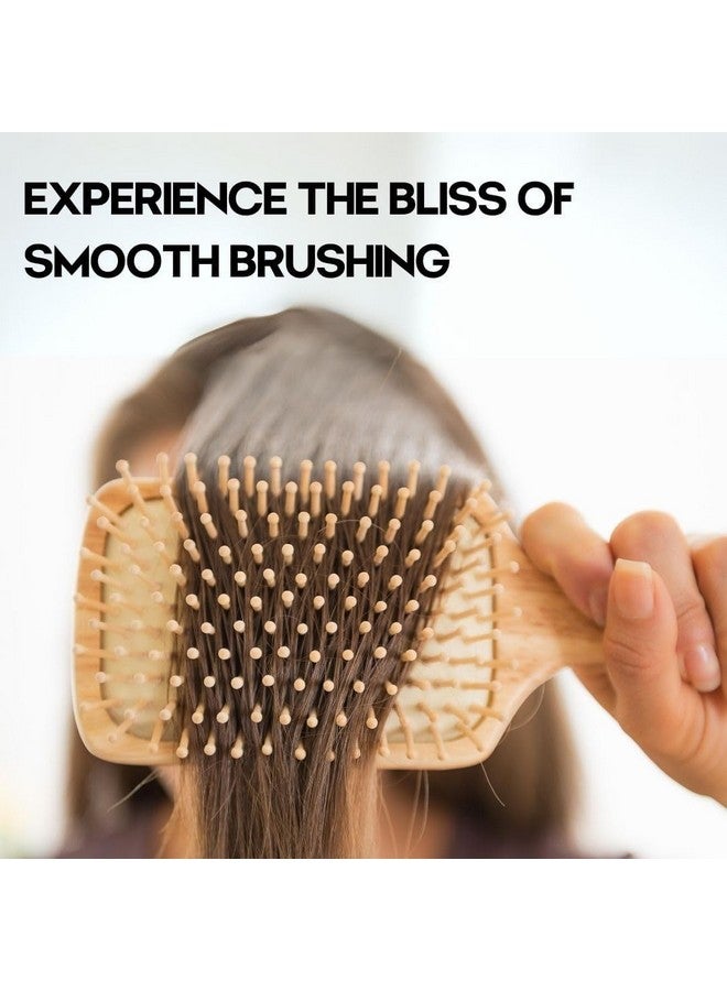 Organic B Rectangular Paddle Hairbrush |Bamboo |Stripped | Large - Image 5