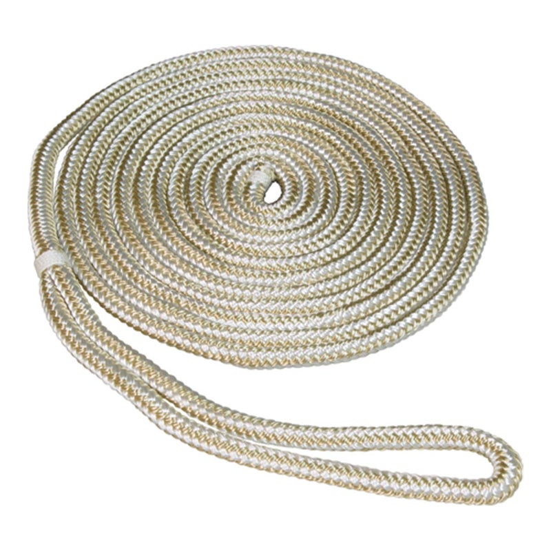 SeaSense Dockline Double Braid Nylon 5/8” x 20’ Gold & White - Image 5