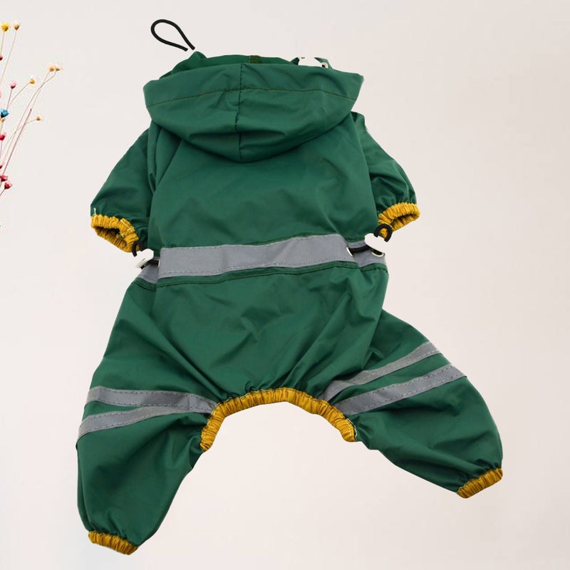 PVC Dog Raincoat Single-layer Puppy Rain Coat Breathable Pet Cat Small Dog Rainwear (Dark Green, XS) - Image 5