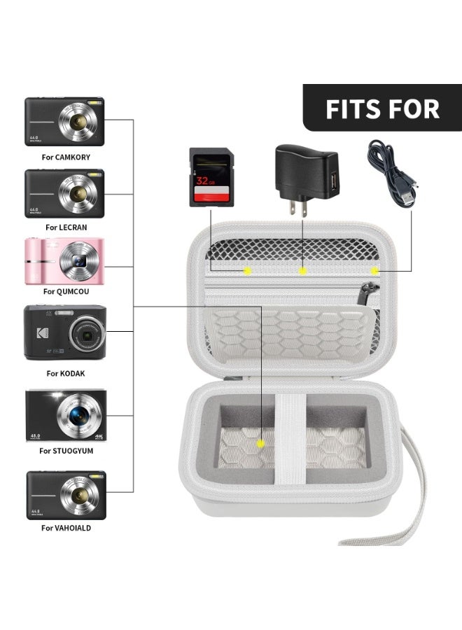 Chabeia Carrying & Protective Case for Digital Camera, for CAMKORY/for Kodak Pixpro/for Canon PowerShot ELPH 180/190 / for Sony DSCW800 DSCW830 Cameras for Travel(Bag Only)- White - Image 2