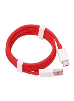 OnePlus One Type-C USB Charging Cable For Oneplus 6T/6/5/5T Red/White  - Image 1
