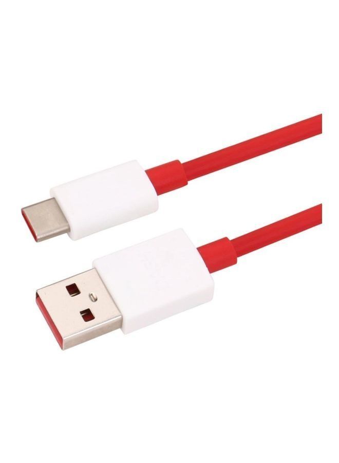 OnePlus One Type-C USB Charging Cable For Oneplus 6T/6/5/5T Red/White - Image 3
