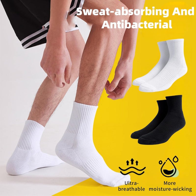 Lullaxx 100% Cotton Mid-Calf Socks 6-Pack,Breathable,Casual Comfortable Athletic,Odour Free Mens Socks For All Season - Image 5