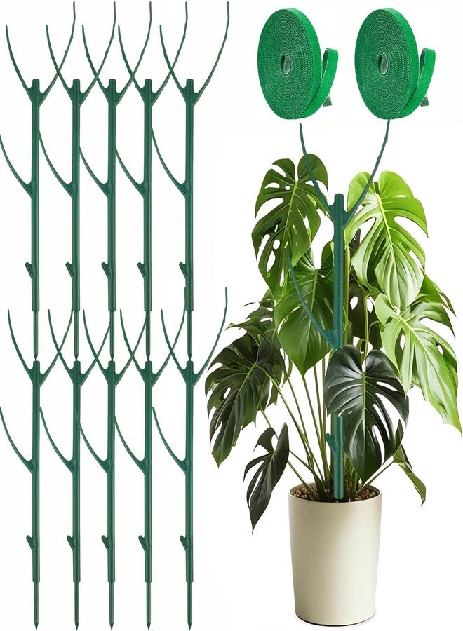 DNUZEWR 10 Pack Stackable Monstera Plant Support Climbing Plants Support Structures for Indoor Outdoor Plants Plant Holder Stick with Plant Ties for Support Tall Potted Plants - Image 1