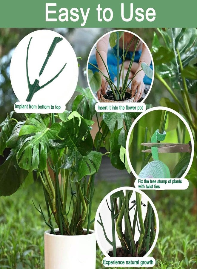 DNUZEWR 10 Pack Stackable Monstera Plant Support Climbing Plants Support Structures for Indoor Outdoor Plants Plant Holder Stick with Plant Ties for Support Tall Potted Plants - Image 5