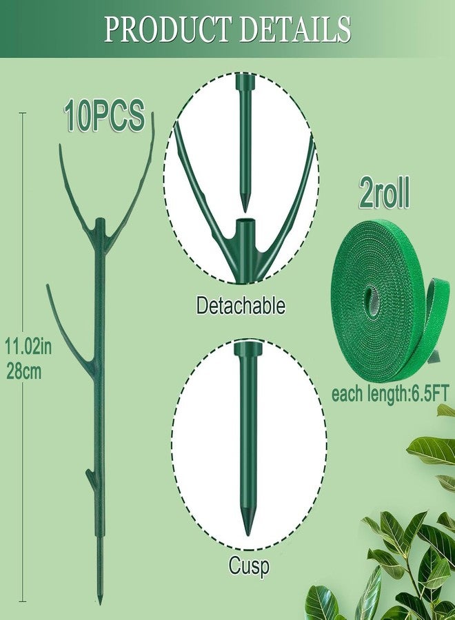DNUZEWR 10 Pack Stackable Monstera Plant Support Climbing Plants Support Structures for Indoor Outdoor Plants Plant Holder Stick with Plant Ties for Support Tall Potted Plants - Image 2