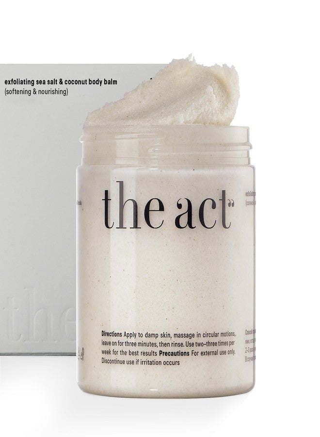 The Act Exfoliating Body Scrub with Sea Salt & Coconut - Nourishing Restores Cleanser Body Balm - Home Spa Care, Vegan, Organic (10.58 Oz, Coconut) - Image 1