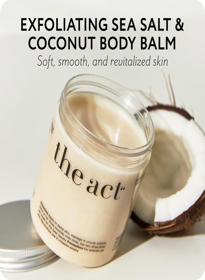 The Act Exfoliating Body Scrub with Sea Salt & Coconut - Nourishing Restores Cleanser Body Balm - Home Spa Care, Vegan, Organic (10.58 Oz, Coconut) - Image 2