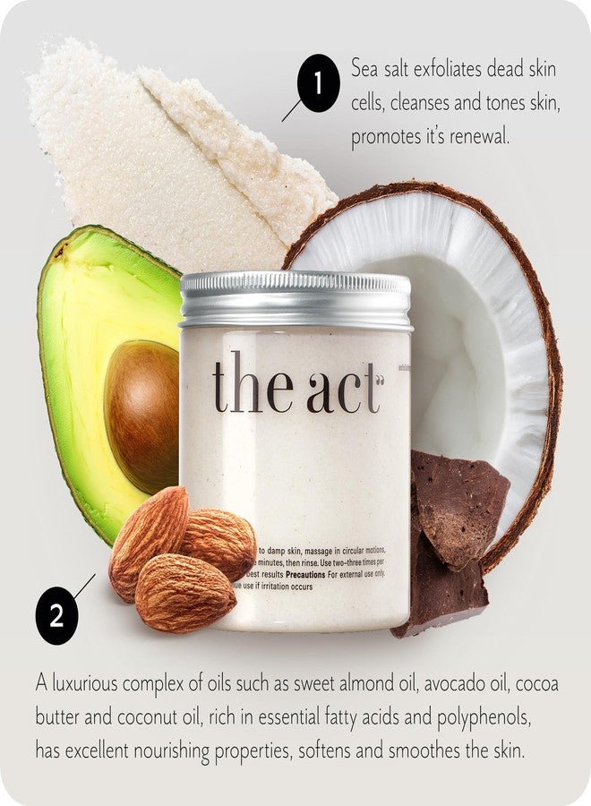 The Act Exfoliating Body Scrub with Sea Salt & Coconut - Nourishing Restores Cleanser Body Balm - Home Spa Care, Vegan, Organic (10.58 Oz, Coconut) - Image 5