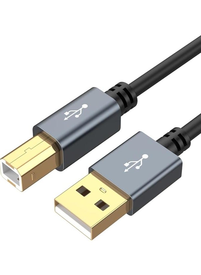 erorex USB Printer Cable 1.5M, USB A to B Scanner Cord, USB MIDI Cable, Compatible with HP, Cannon, Brother, Epson,Brother, Dell, Xerox, Samsung，Midi Keyboard, Instrument, Piano, Dac - Image 1