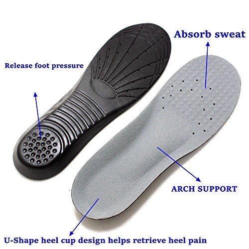Amitataha Shoe Insoles,Memory Foam Insoles, Providing Excellent Shock Absorption And Cushioning For Feet Relief, Comfortable Insoles For Men And Women For Everyday Use(Black, L [Us M: 8-12/W: 10-15]) - Image 3