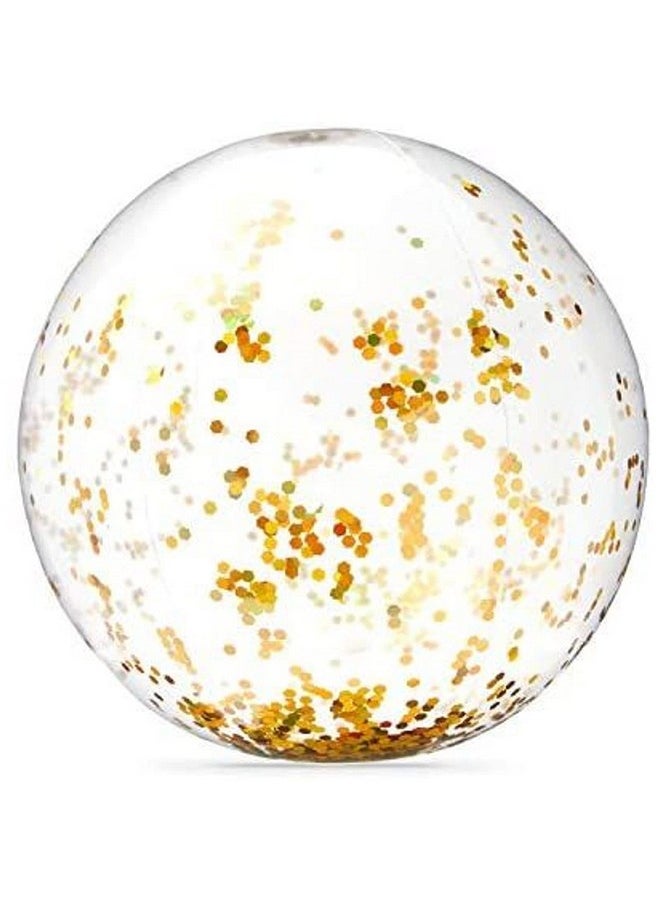 Blue Panda - Gold And Turquoise Inflatable Glitter Beach Balls (20 Inches 4 Pack) - Image 1