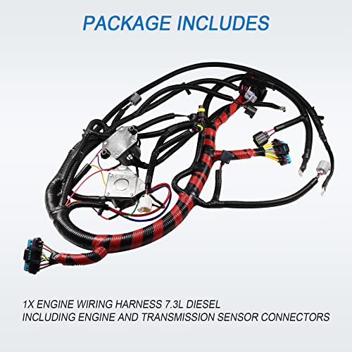 JDMSPEED New Engine Wiring Harness W/O Cali Replacement for Ford Super Duty F250 F350 1999 2000 2001 7.3L Diesel Replace F81Z12B637EA F81Z-12B637-EA - Image 2