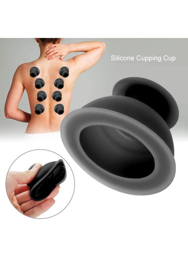 klarako Anti Cellulite Cup, Silicone Vacuum Cups, Moisture Absorber Anti Cellulite Vacuum Cupping Cup Massage,Chinese Medical Vacuum Body Cupping Set Massage Therapy Acupressure(Black) - Image 1