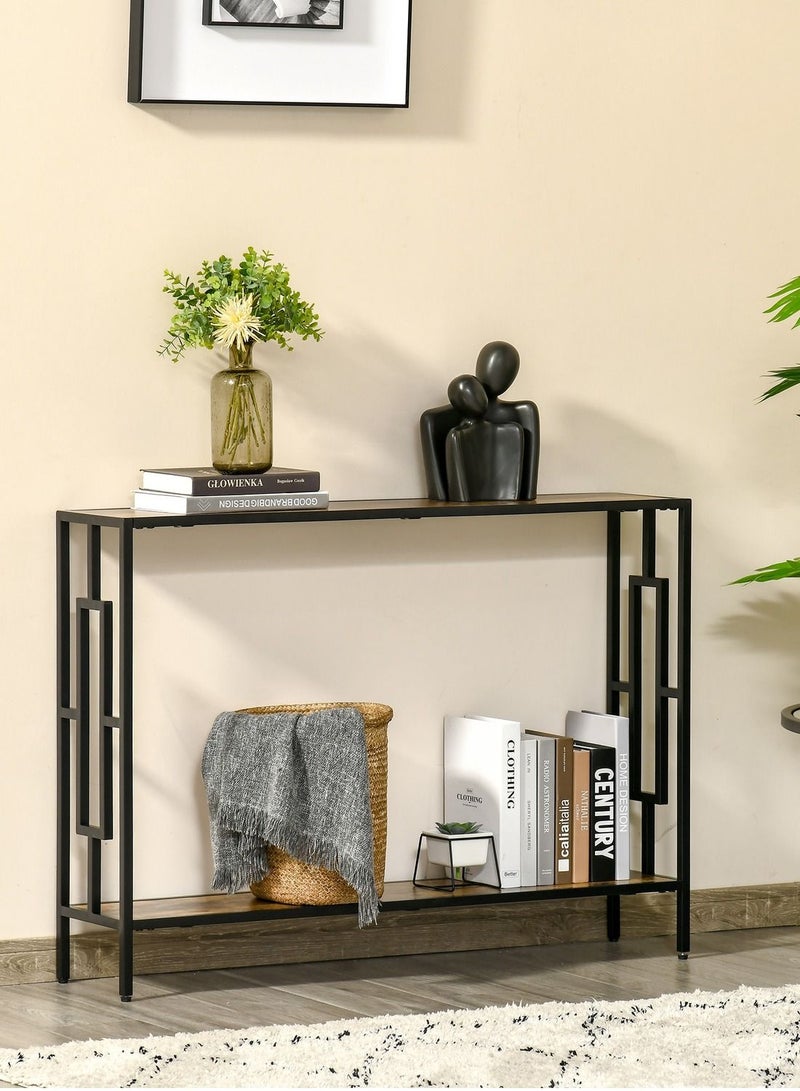Home gallery Industrial Console Table with Storage Shelf - Brown 75X106X25 - Image 1