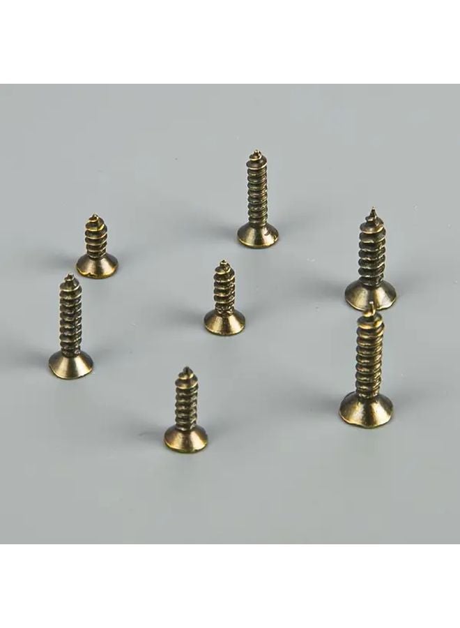 100 Antique M2x10 Self Tapping Screws Self Drilling Flat Head Metal Furniture - Image 4