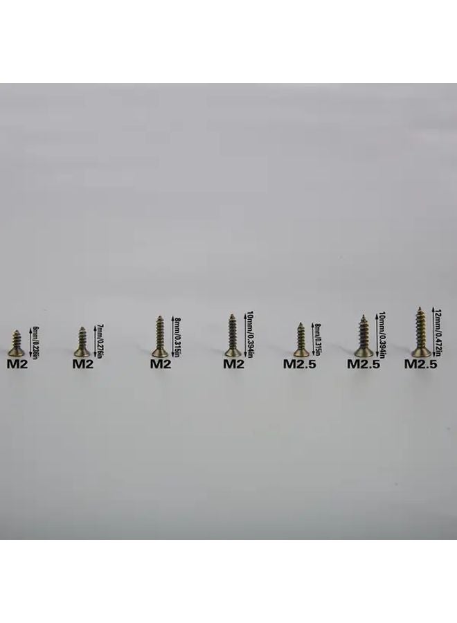 100 Antique M2x10 Self Tapping Screws Self Drilling Flat Head Metal Furniture - Image 3