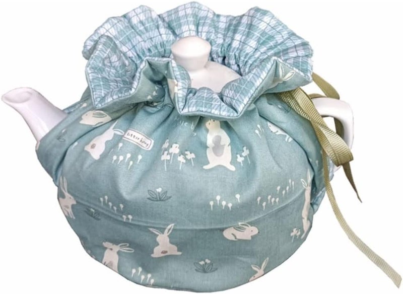 Yangshine Vintage Handmade Tea Cozy, Nature Cotton Teapot Dust Proof Cover Insulated Kettle Tea Warmer for Home Kitchen Decor Tea Cozies for Hotel Restaurant Tea Party, Rabbit - Image 1