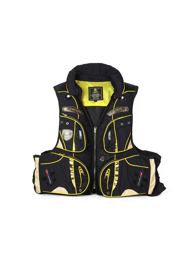 Generic Luya Life Jacket Detachable Adult Swimming Large Buoyancy Vest Portable Fishing Special Equipment Vest-Color:Black 2XL  - Image 1