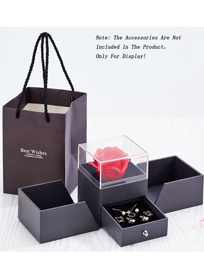 Acrylic Double Open  Gift Box With Rose - Image 1