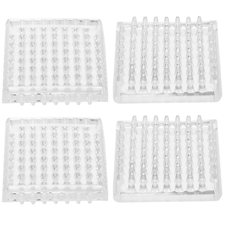 4Pcs Round Anti Slip Furniture Grippers With Teeth For Chair Sofa Legs On Carpet Hardwood Floors 48mm Square Pads - Image 2