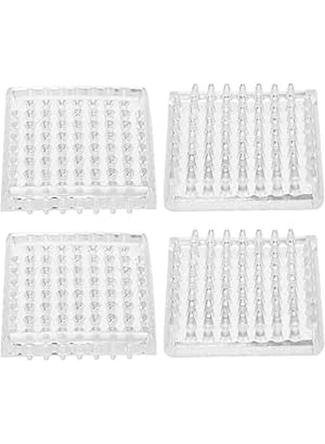 4Pcs Round Anti Slip Furniture Grippers With Teeth For Chair Sofa Legs On Carpet Hardwood Floors 48mm Square Pads - Image 1