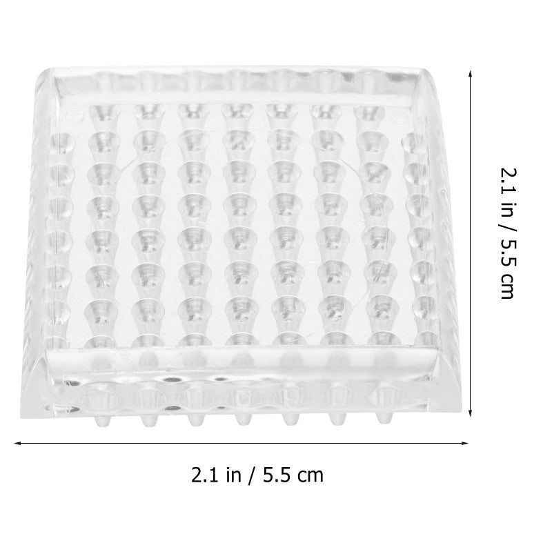 4Pcs Round Anti Slip Furniture Grippers With Teeth For Chair Sofa Legs On Carpet Hardwood Floors 48mm Square Pads - Image 3