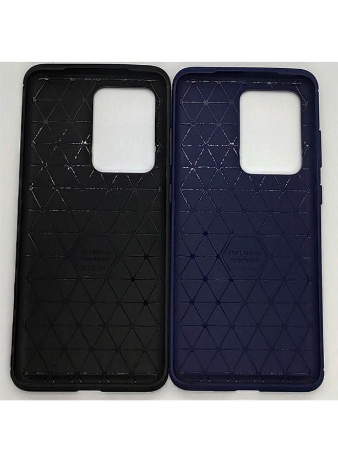 NIBEMINENT Samsung Galaxy S20 Ultra Pro Leather TPU Case Blue/Black - Image 2