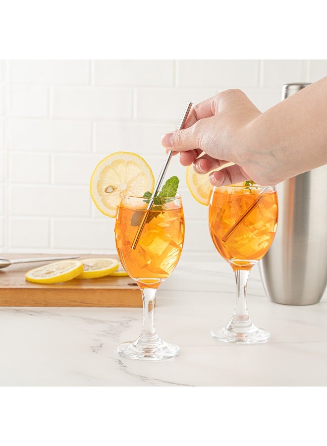 Restaurantware Bar Lux 5 Inch Reusable Straws, 2 Straight Metal Straws - Short, Durable, Stainless Steel Drinking Straws, Food-Grade, Use With Cocktail, Mocktail Or Rocks Glasses - Image 5