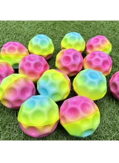 Generic A jumping bouncy ball in the shape of a planet and moon, a rubber high-jumping bouncing ball for children, multi-colored  - Image 3