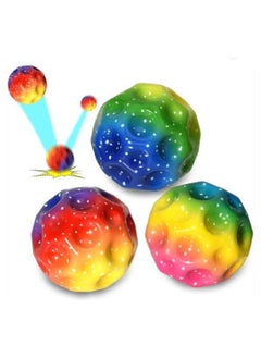 Generic A jumping bouncy ball in the shape of a planet and moon, a rubber high-jumping bouncing ball for children, multi-colored  - Image 4