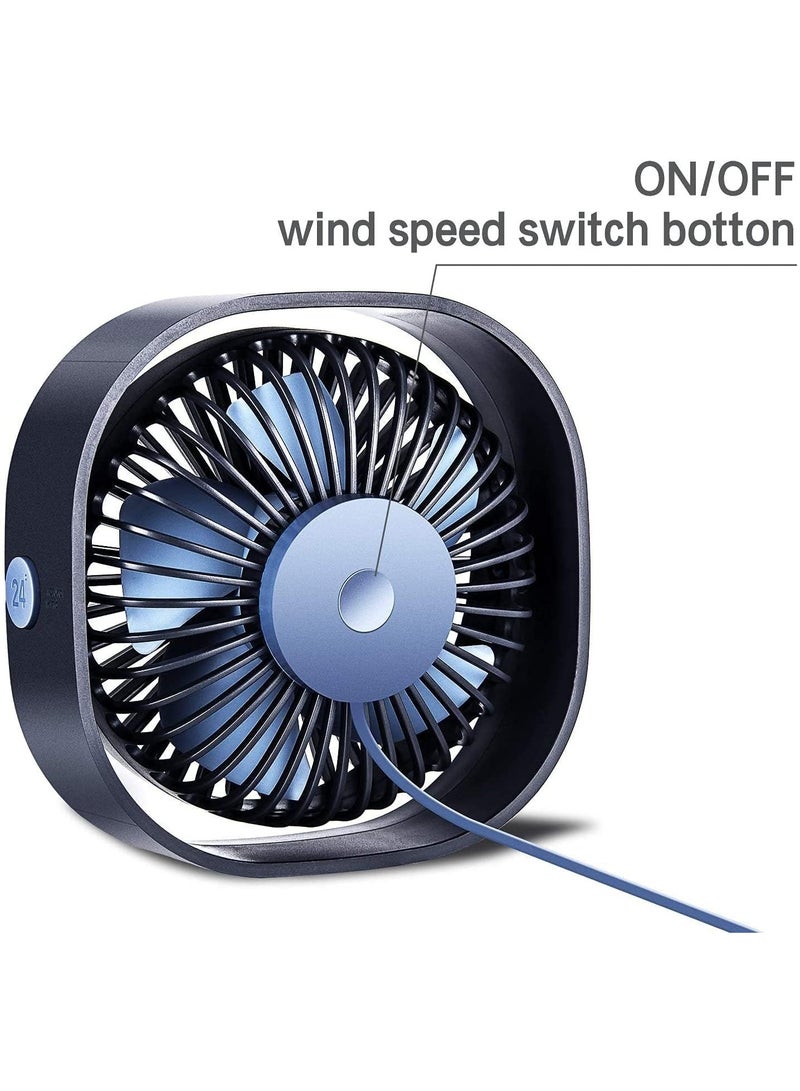 سمارت ديفل مروحة مكتب USB، مروحة محمولة بتبريد قوي بثلاث سرعات، مروحة شخصية صغيرة فائقة الهدوء لسطح المكتب والمنزل والمكتب والسيارة والسفر في الهواء الطلق، مروحة صغيرة تدور 360 درجة للمكتب - Image 5