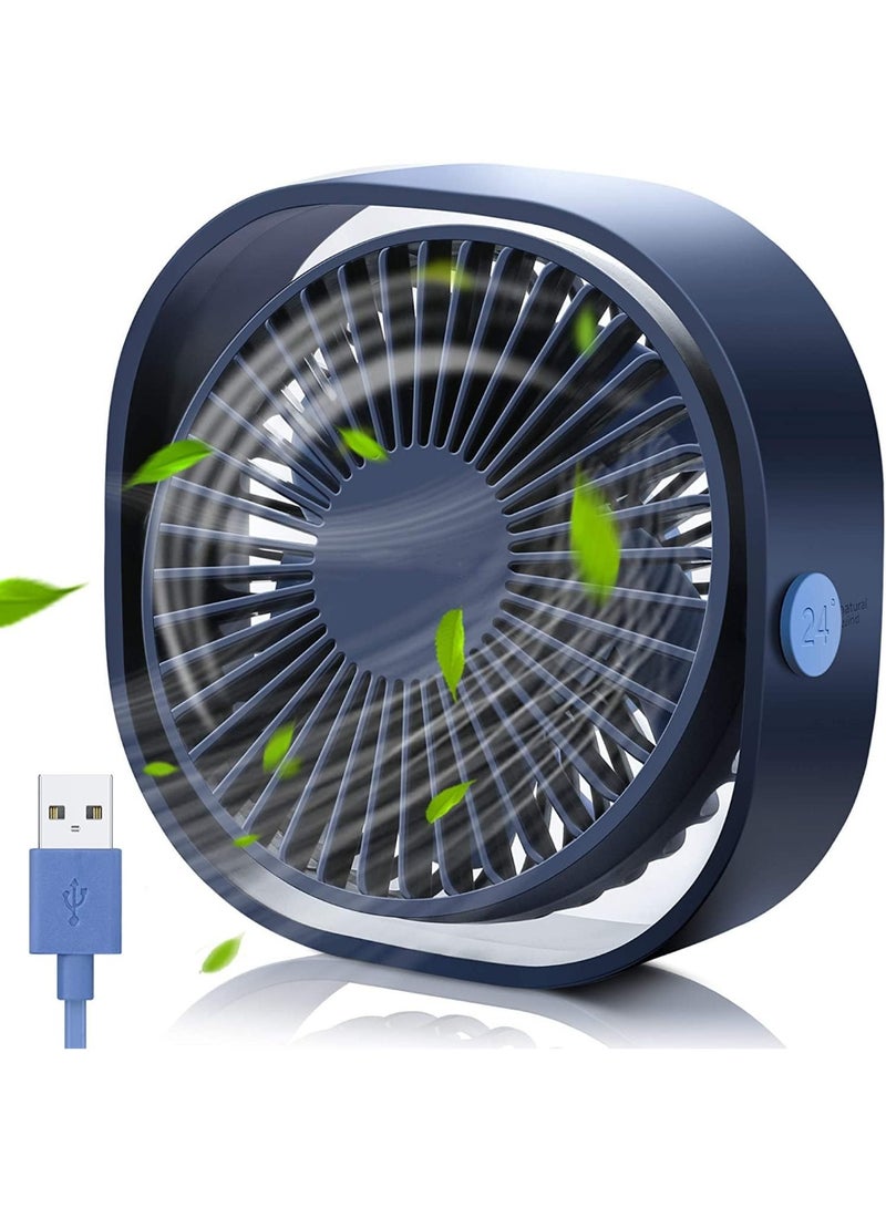 سمارت ديفل مروحة مكتب USB، مروحة محمولة بتبريد قوي بثلاث سرعات، مروحة شخصية صغيرة فائقة الهدوء لسطح المكتب والمنزل والمكتب والسيارة والسفر في الهواء الطلق، مروحة صغيرة تدور 360 درجة للمكتب - Image 1