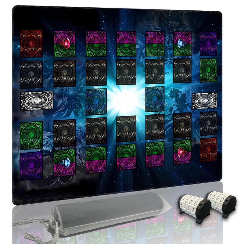 Extalas Stitched for Yugioh Playmat 2Player Master Rule Duel Field Zones Large Card Game Mat Original Art Designs Accessories blue1 - Image 3