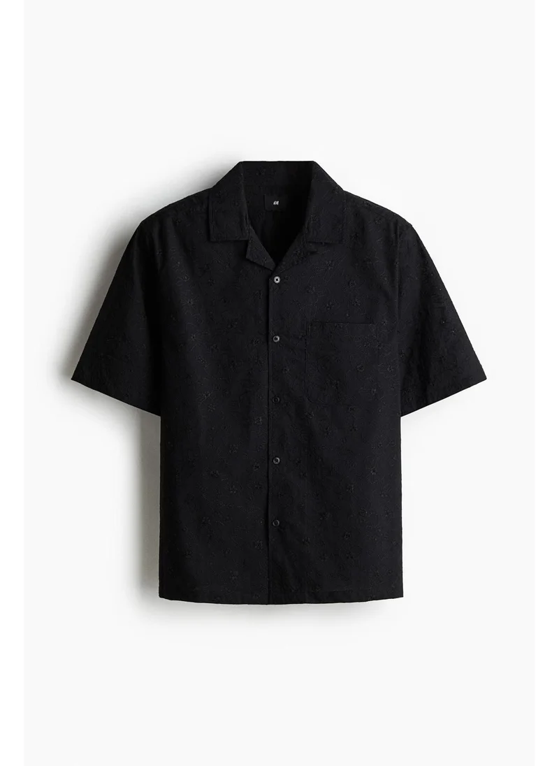 H&M Regular Fit Embroidered resort shirt