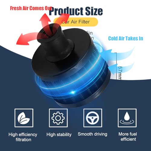 WINUERK Breather Filter, Air Filter Valve Cover Breather, 12mm Mini Air Filter Vent Crankcase Breather, Air Filter Cold Air Intake Filter Breather, Car Accessories Universal for Car, Motorcycle - Image 4